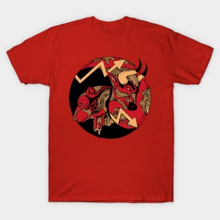 Red Cream Bull and Bear T-Shirt